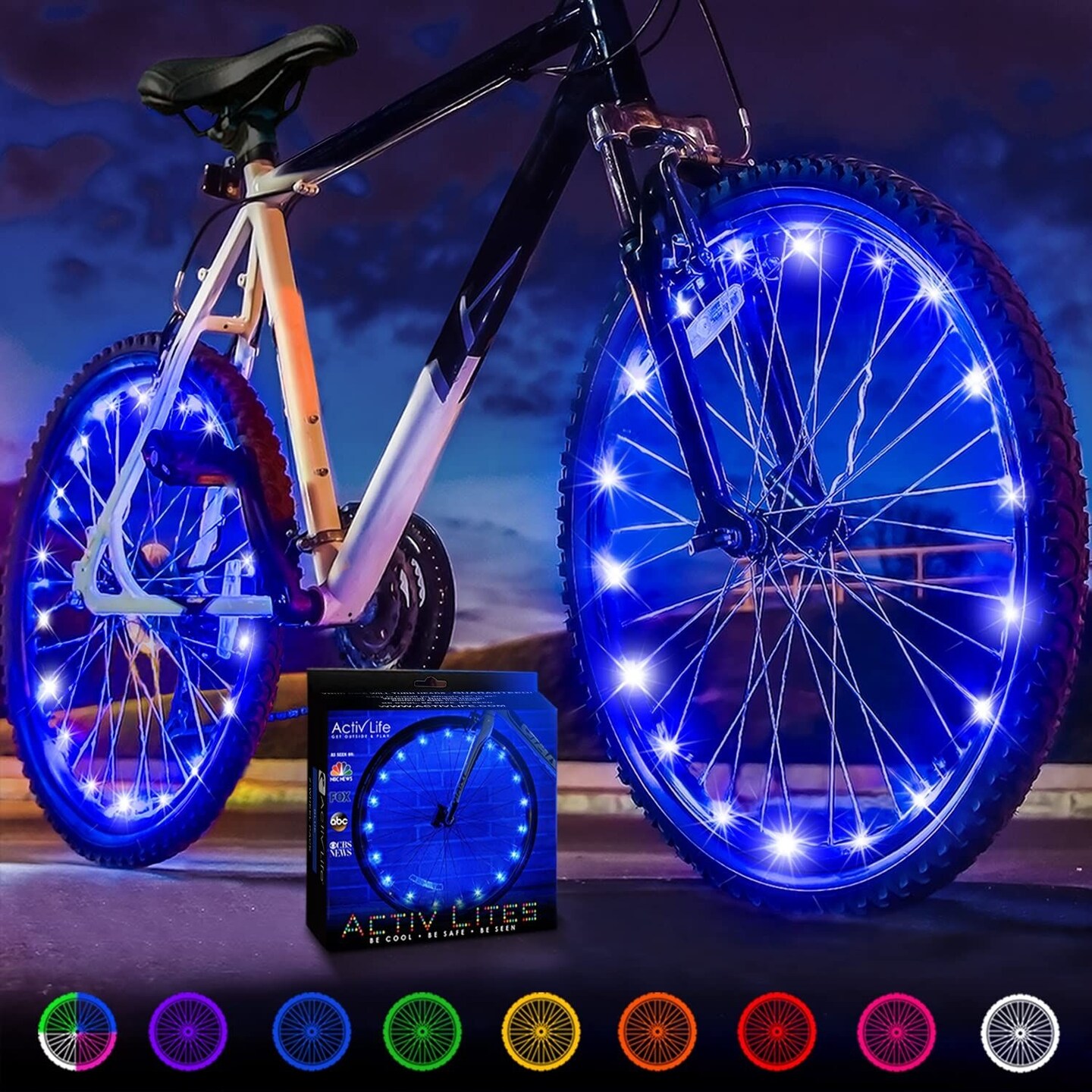 Activ Life Bike Wheel Lights (2 Tires, Blue) Hot Gifts for Men for Camping &#x26; Vacation Toys &#x26; Birthday Gifts, Teens &#x26; Boys. Top Summer Presents for Kids 2024 Ideas for Him, Dad, Brother, Uncle
