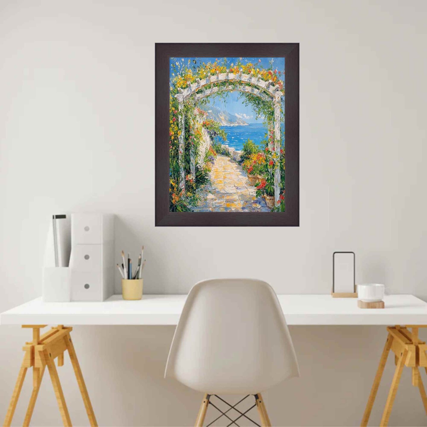 Flat Coffee Bean Wood Grain Picture Frame 11x16 frame