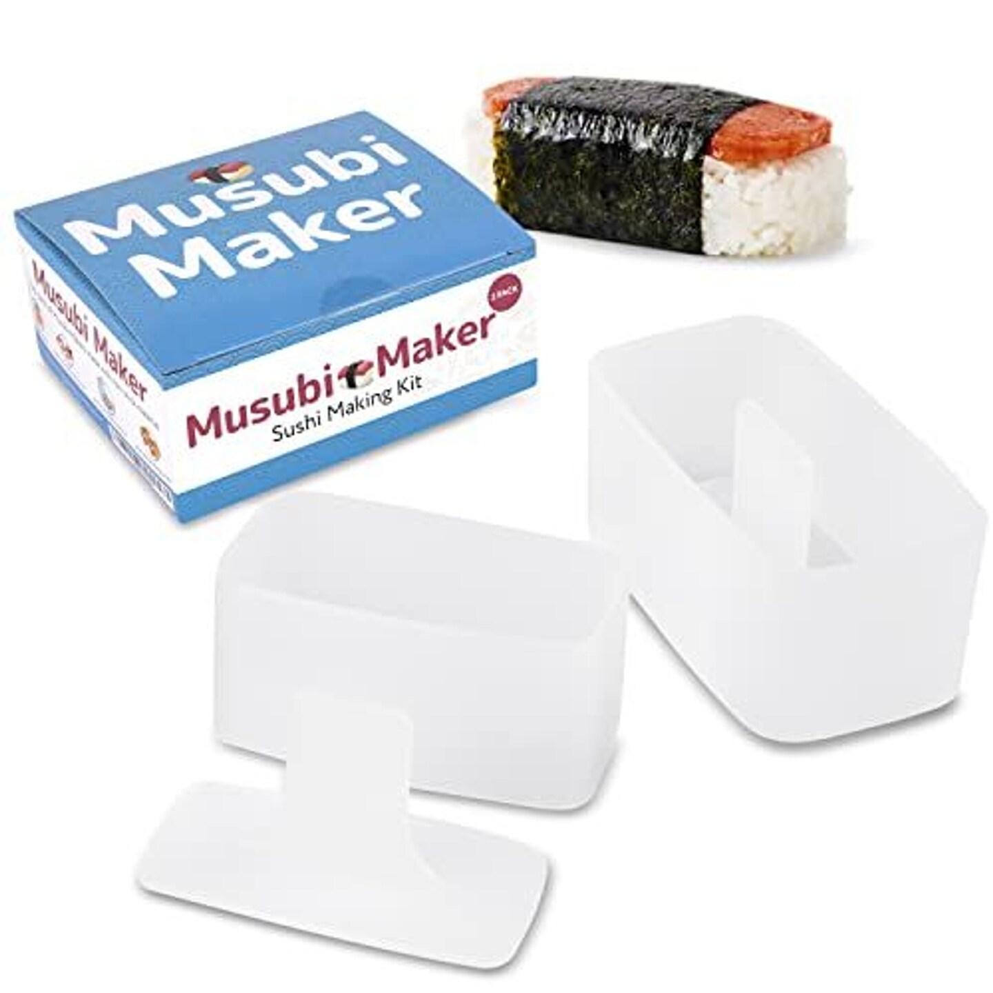 Musubi Maker Kit - 2 Pack - Non-Stick Sushi Press Mold for Handmade Rolls, Kimbap, Onigiri, Sekirei, and Hawaiian Musubi - BPA Free and Non-Toxic