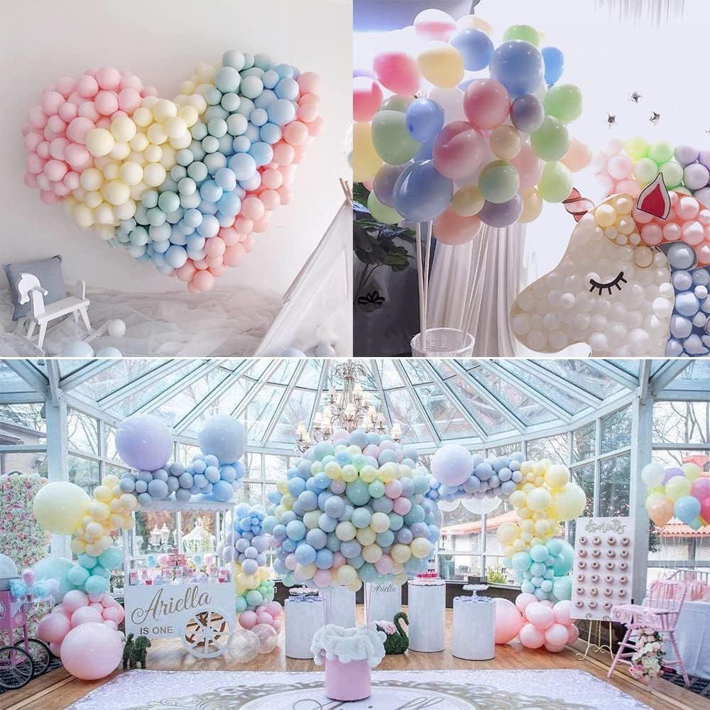 130pcs Pastel Balloons 18&#x22; 12&#x22; 10&#x22; 5&#x22; Macaron Latex Balloon Garland Arch Kit for Birthday Easter Baby Shower Graduation Wedding Gender Reveal Anniversary Party Decorations
