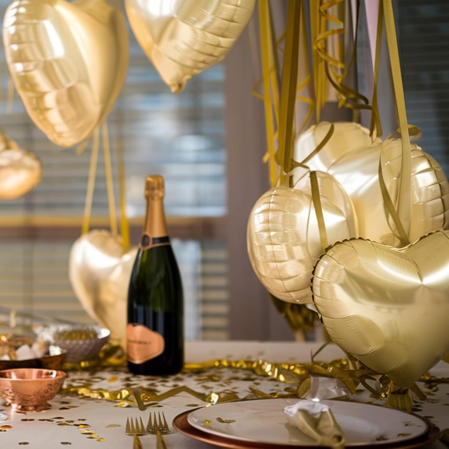 Champagne Gold Heart Balloons, 18 Inch Pastel Gold Heart Shaped Balloon, 12PCS Large Pastel Yellow Helium Foil Love Romantic Balloon for Marriage Wedding Bridal Engagement Party Anniversary Decoration