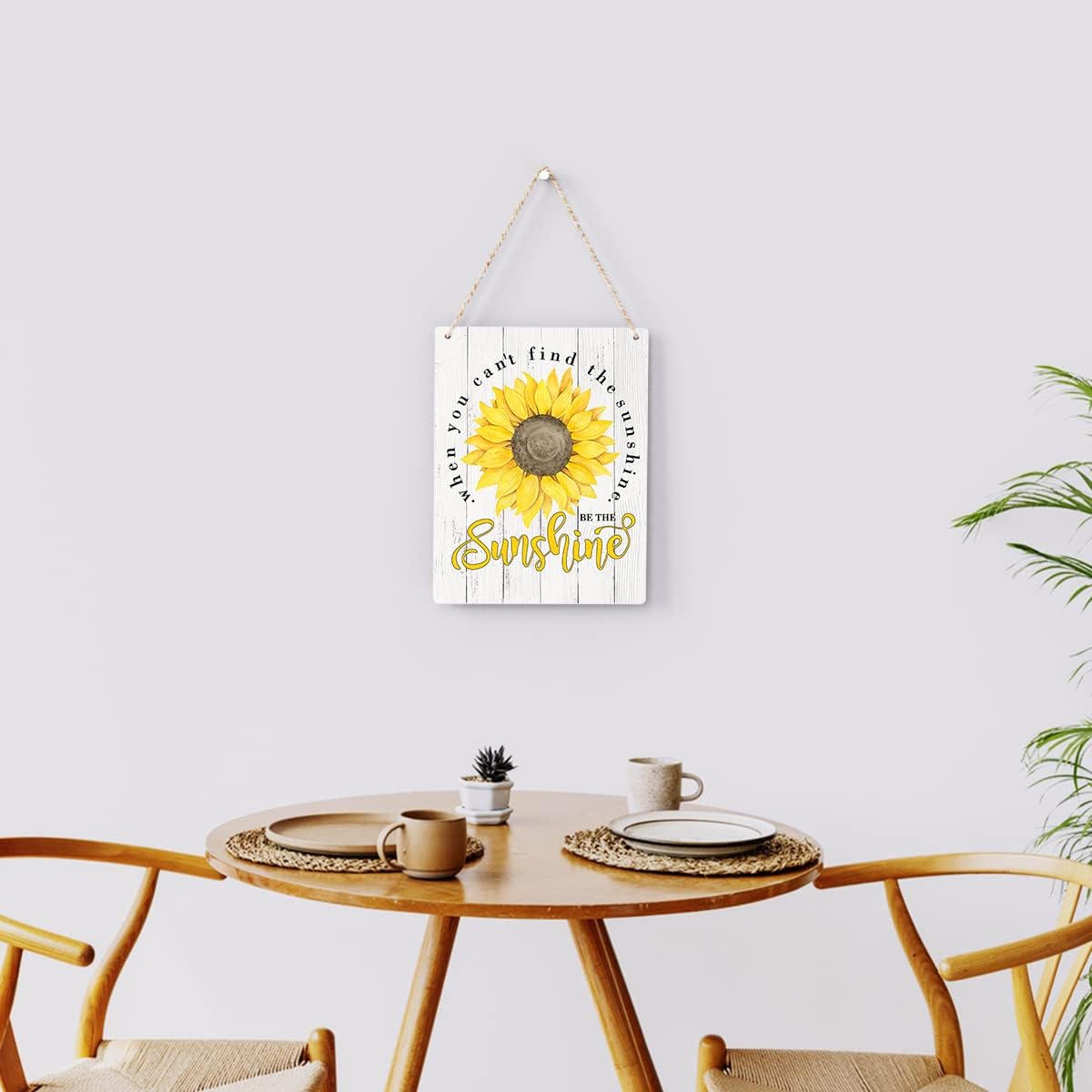 Rustic Be the Sunshine Wood Hanging Sign, Farmhouse Summer Sunshine Artwork Decor, Sunflowers Wooden Plaque Sign Wall Art Decor Signs Summer Home Office Decoration 8x10 Inches