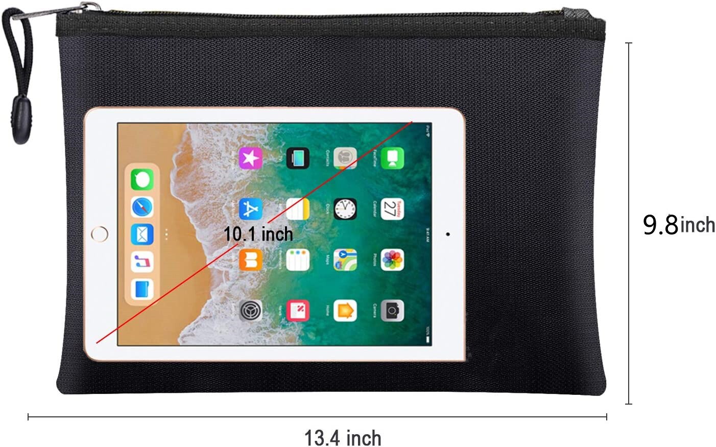 2000°F Fireproof Document Bag - Waterproof A4 File Pouch for Cash, Passports, USB Drives (13.4”x9.48”/34x24cm)