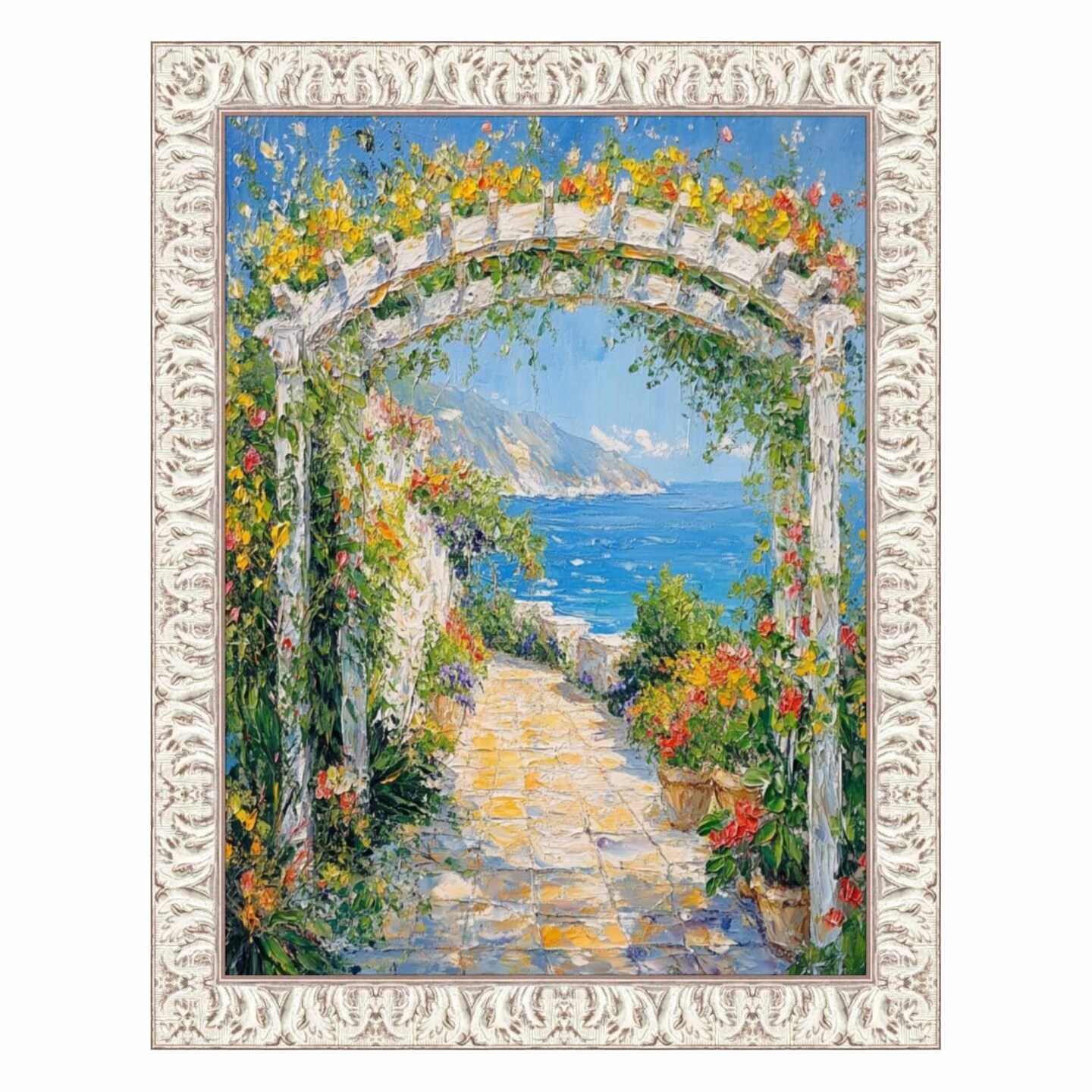 Vintage Ornate White Wash Picture Frame 30x30 frame