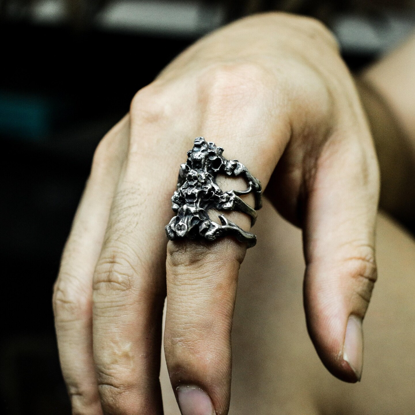 日本未入荷 Personal Fears - RIBCAGE RING Ribcage Ring | Bone Ring | Mens Silver Ring