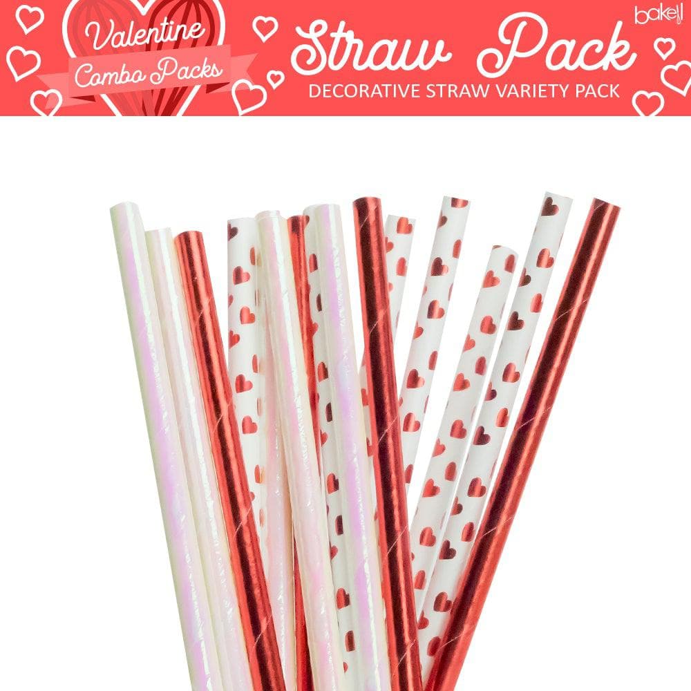 Valentine's Day Collection Cake Pop Straw Combo Pack D (3PC SET)