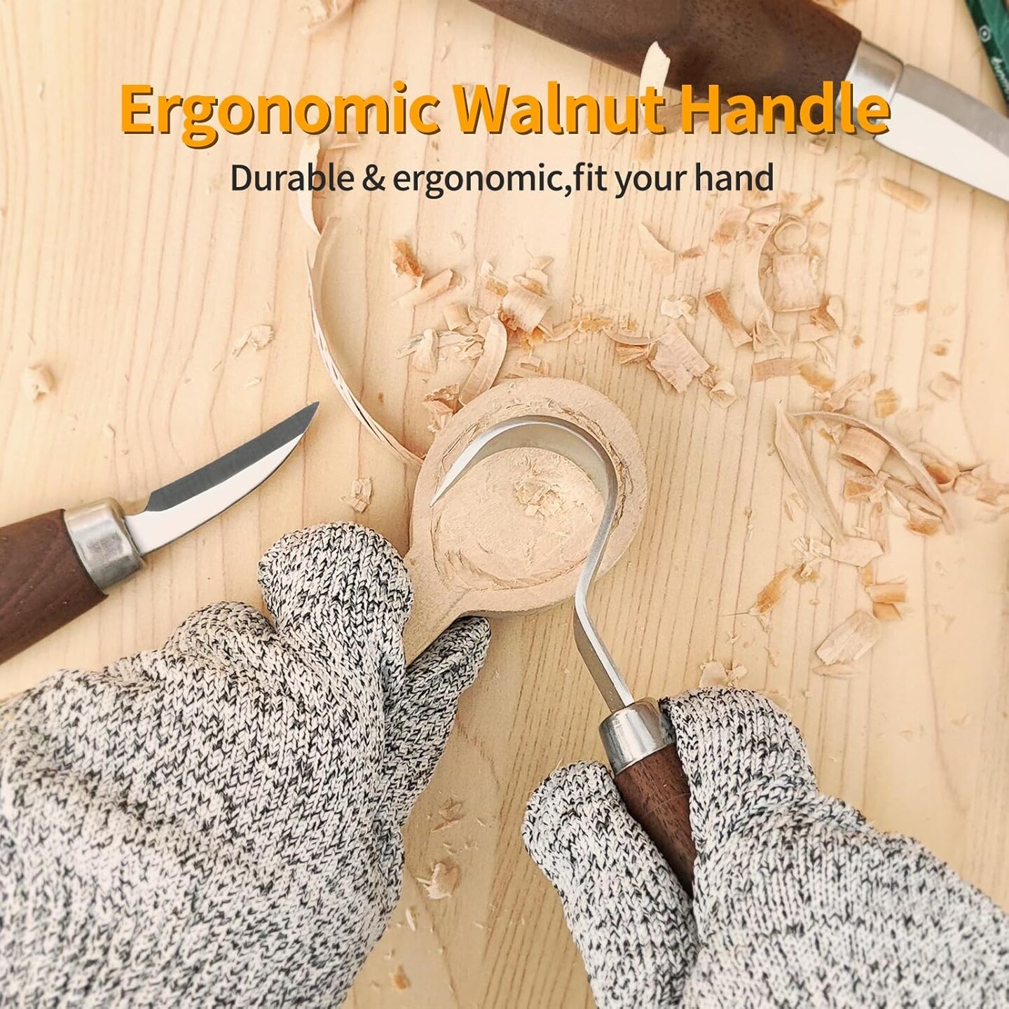 Wood Carving Tools Set - Wood Carving Knife Kit for Beginners, Adults, and Kids, Includes 3 Whittling Knives for DIY Woodworking and Carving Enthusiasts