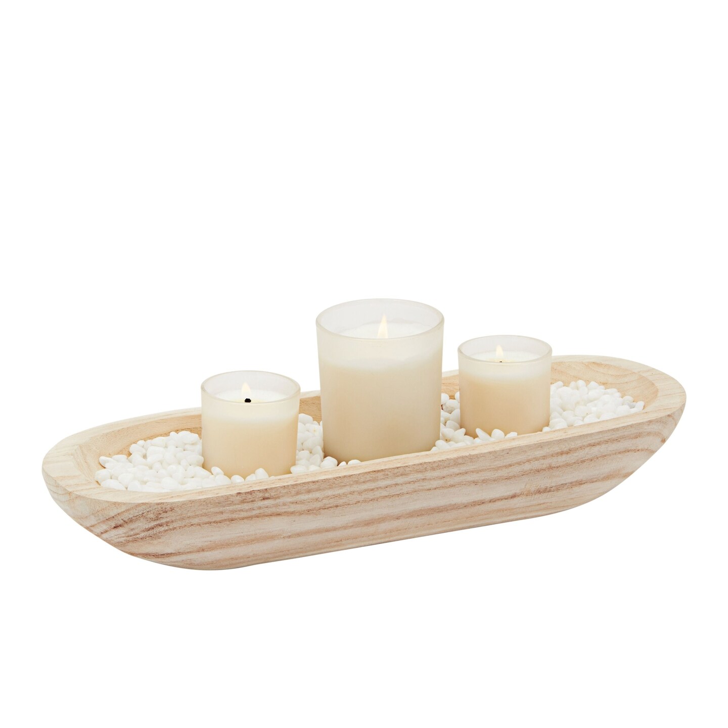 Handmade Wooden Dough Bowls for Decor, Oval Paulownia Wood Centerpiece (17 x 6 x 3 In)
