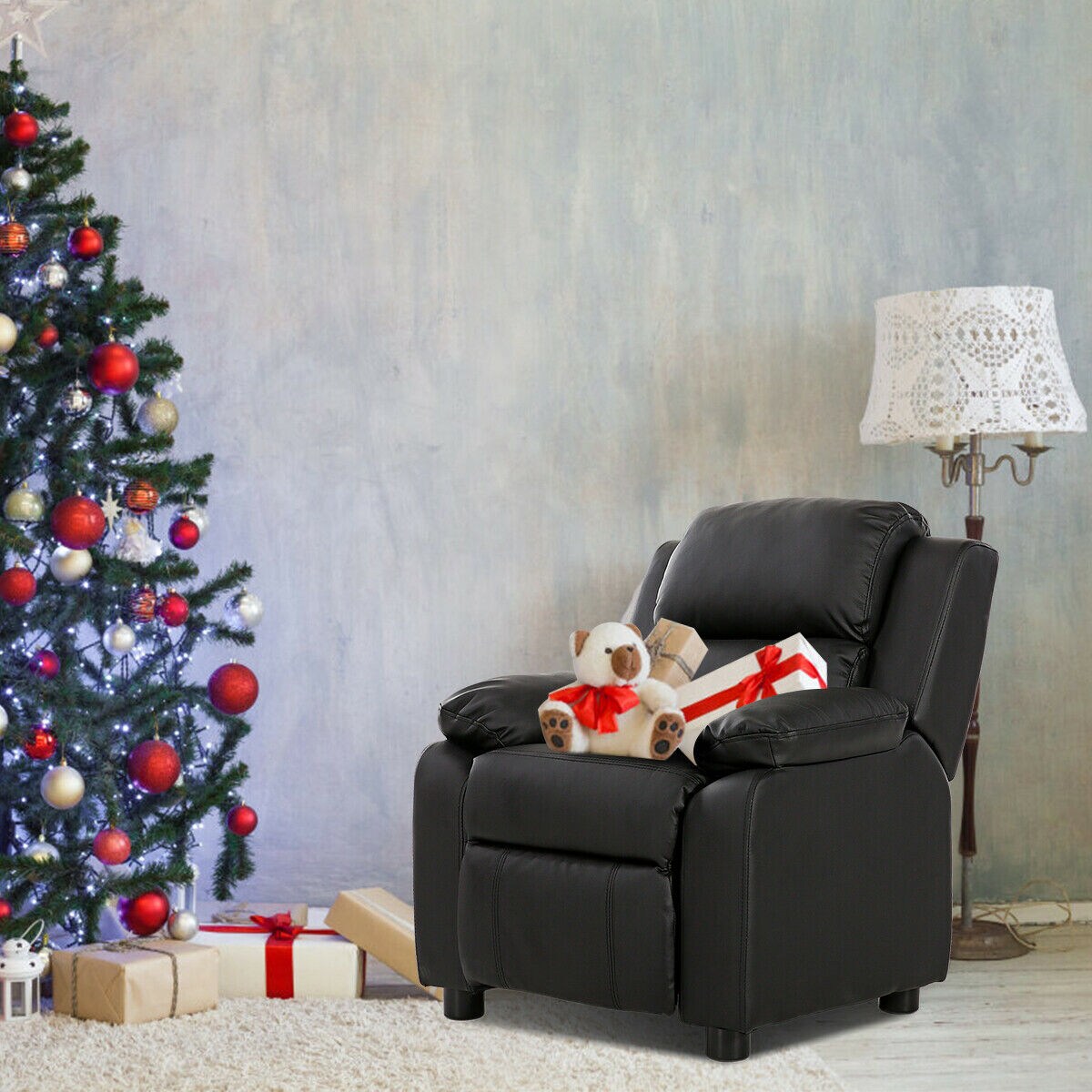 Kids Headrest Recliner Sofa Chair Hardwood, PU, Comfortable