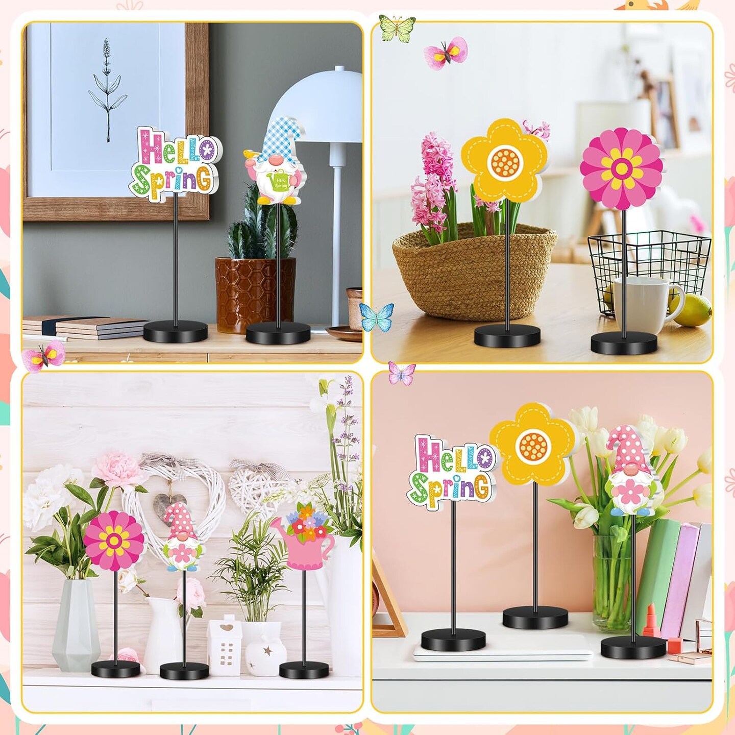 6 Pcs Spring Table Decor Spring Decoration for Table Centerpieces
