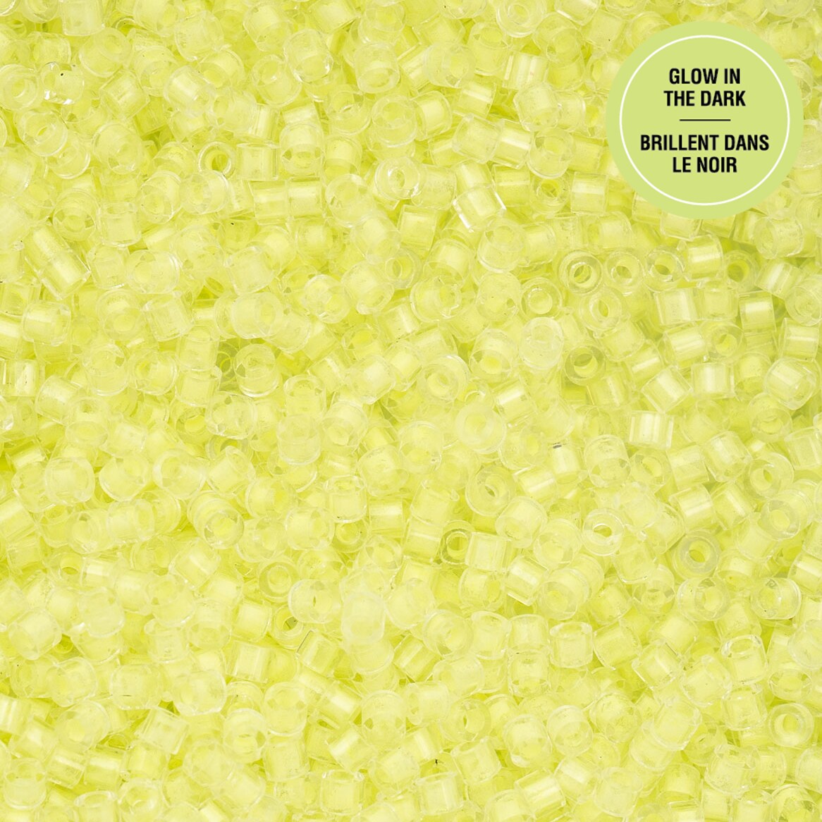 John Bead Glow in Dark Cylin Beads 11/0 Glass Cylindrical Seed Beads, 25g