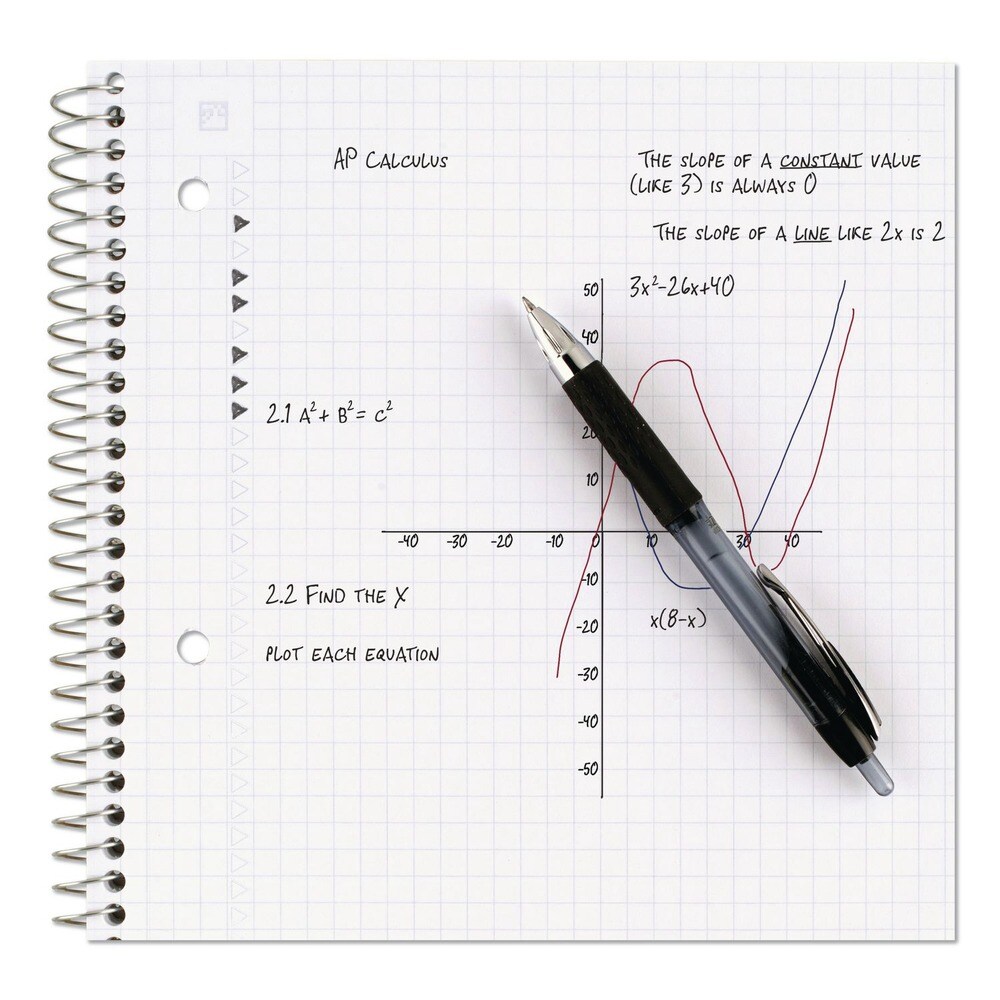 Five Star 11 in. x 8.5 in. 1-Subject Quadrille Rule Wirebound Notebook with 2 Pockets - Assorted Cover (100 Sheets)