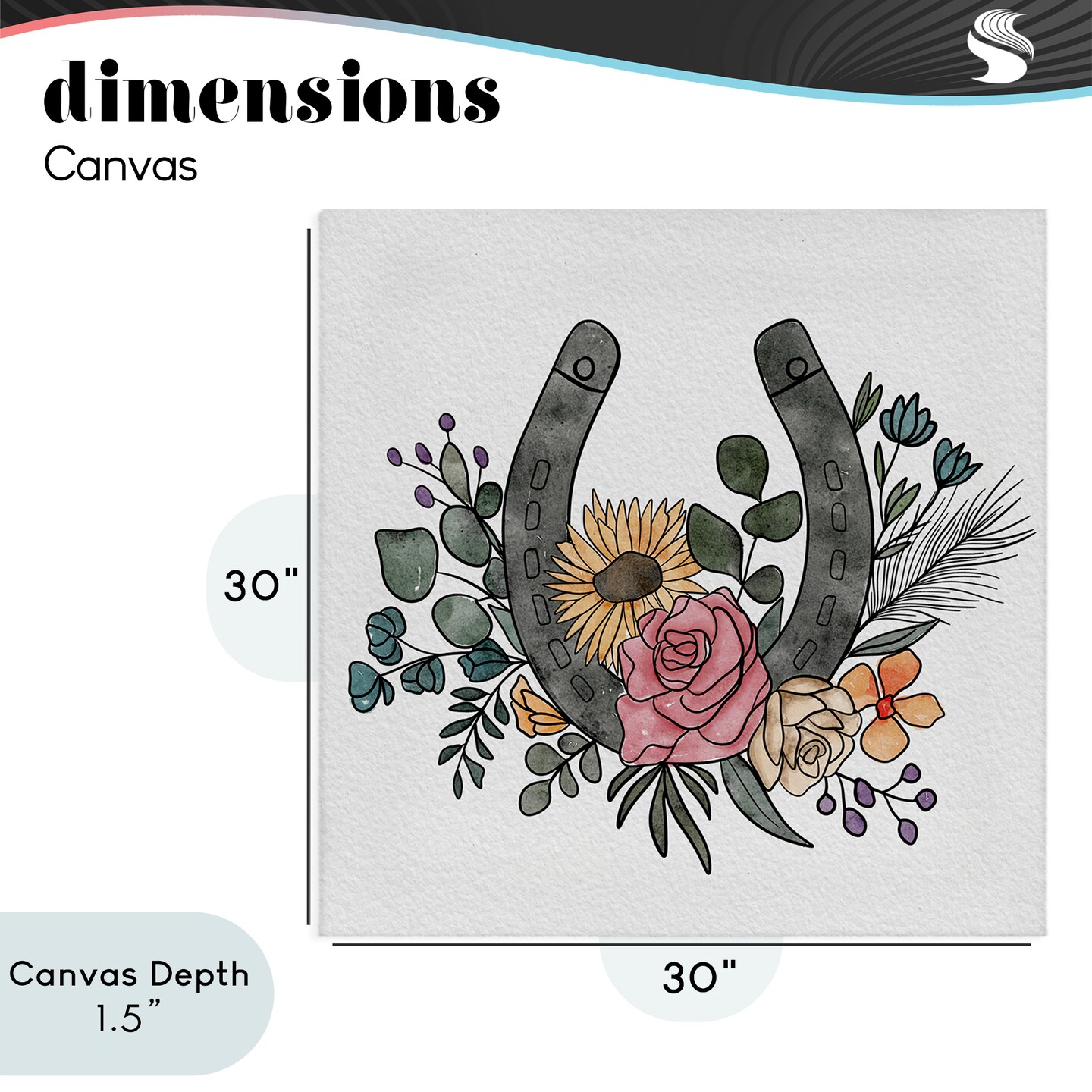 Stupell Industries Boho Floral Horseshoe Canvas, design by Alisha Kiara Design