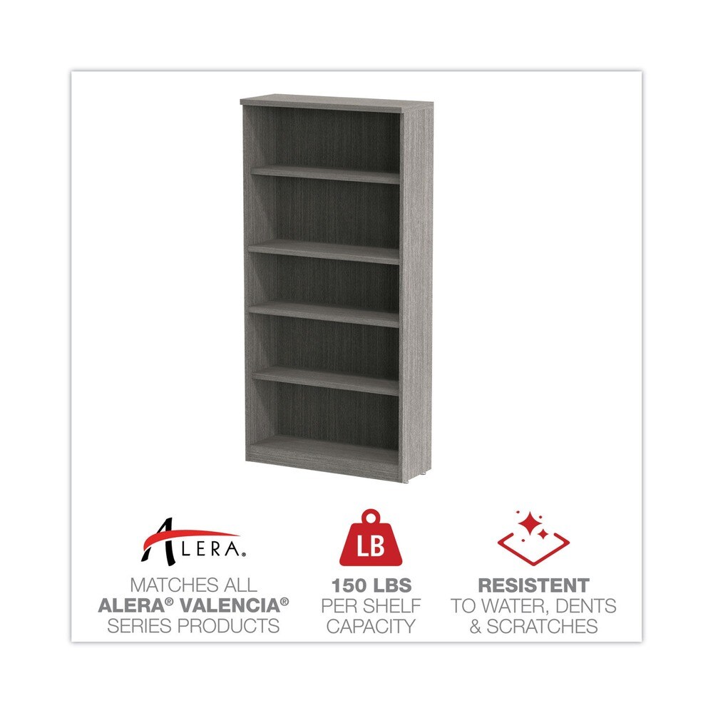 Alera 31.75 in. x 14 in. x 64.75 in. Valencia Series 5 Shelf Bookcase