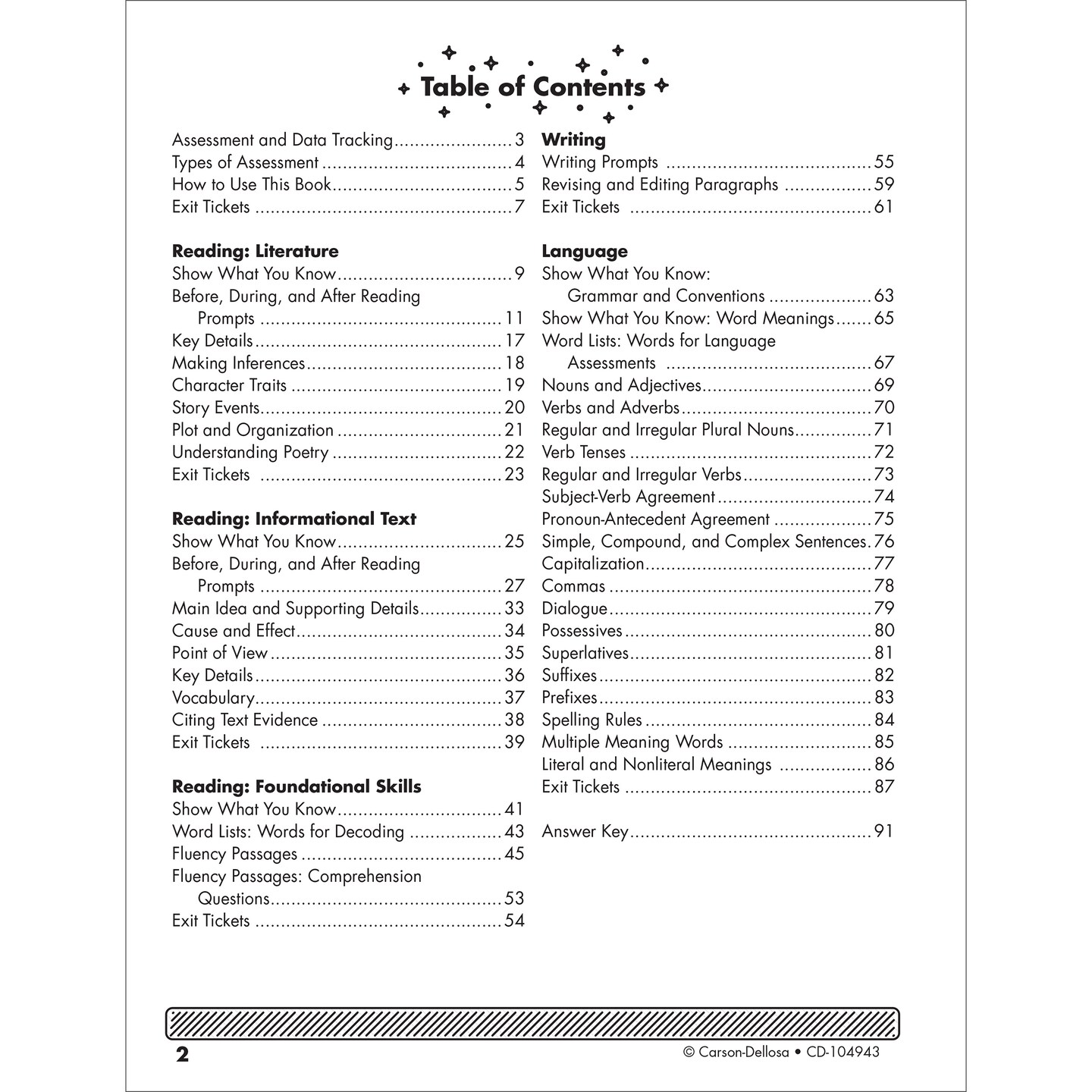 Carson Dellosa Language Arts Instant Assessments for Data Tracking Book, Grammar, Decoding Words, Fluency, and Reading Comprehension 3rd Grade Tests, Classroom or Homeschool Curriculum