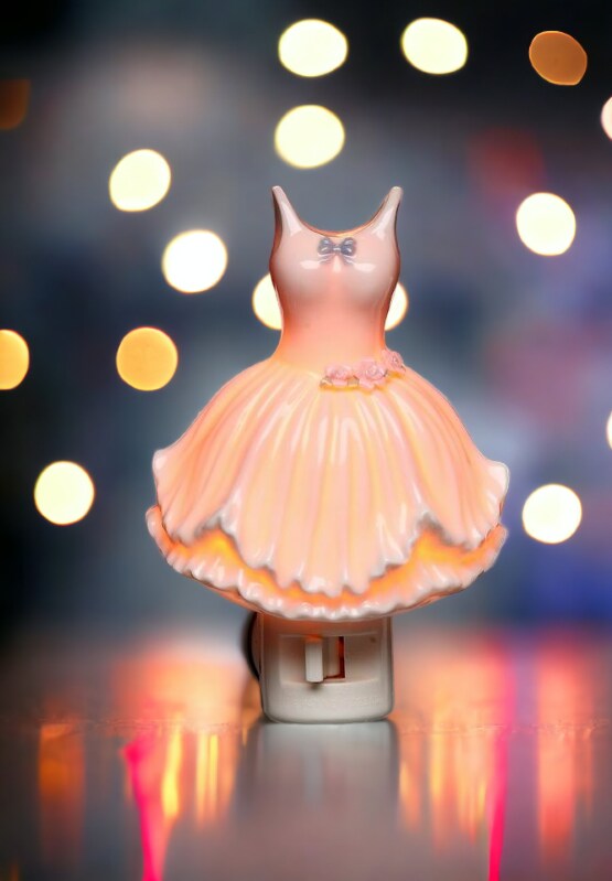 Ceramic Ballerina Dress Plug-In Night Light, Home Décor, Gift for Her, Gift for Daughter, Gift for Ballerina Dancer