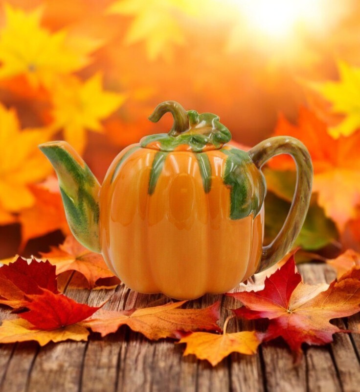 Ceramic Pumpkin Teapot for Pumpkin Spice Lovers, Gift for Her, Gift for Mom, Tea Party Décor, Café Décor, Fall Thanksgiving Decor