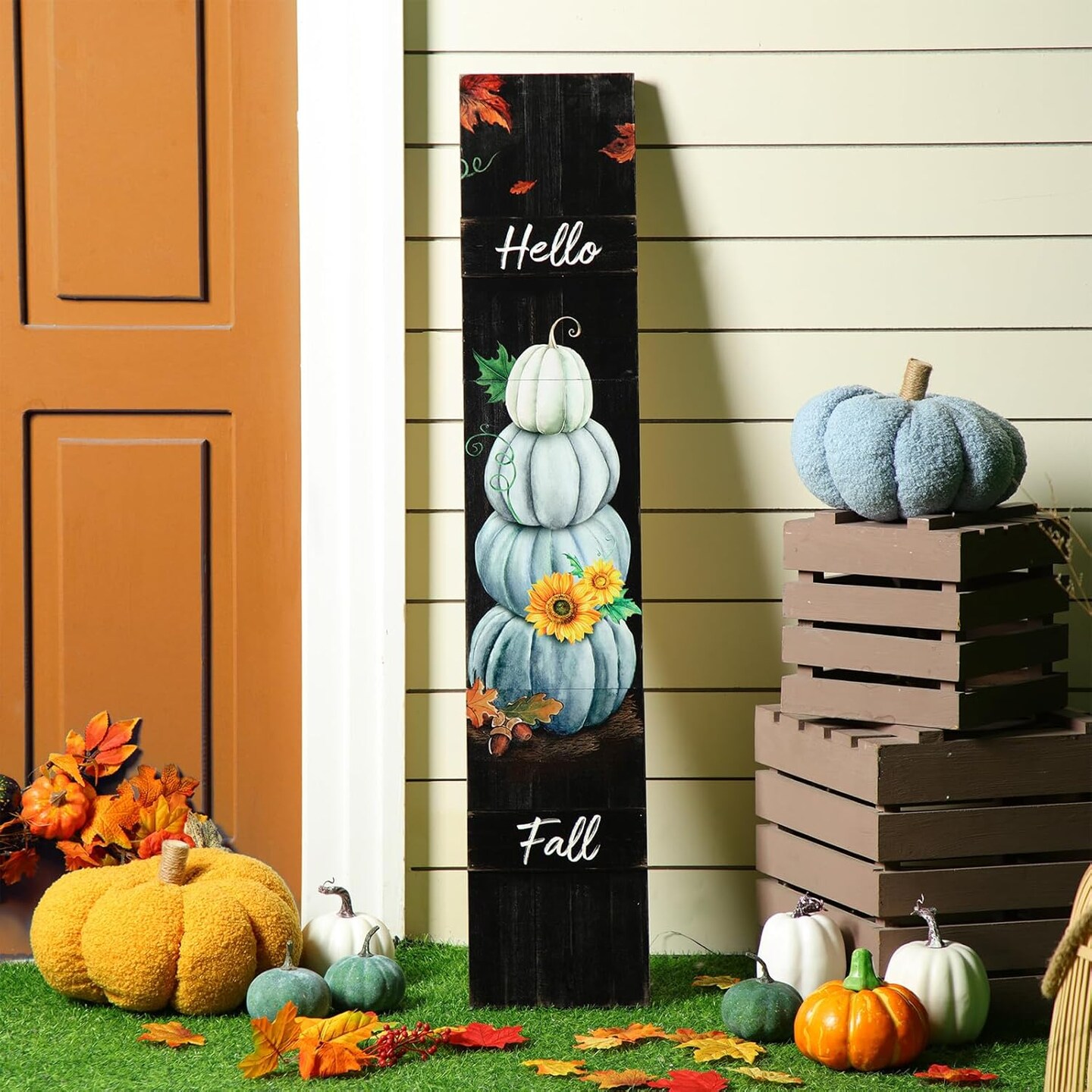 42 Inch Fall Porch Sign Hello Fall Pumpkin | Michaels