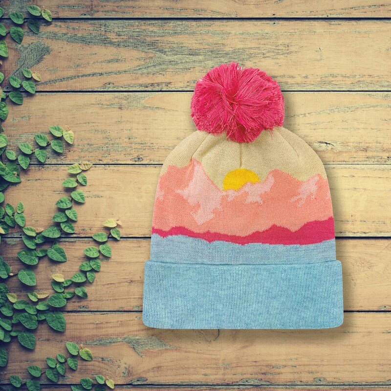 1 Count Grand Recycled Beanie Double Layered Knit with Jacquard Design and Pom