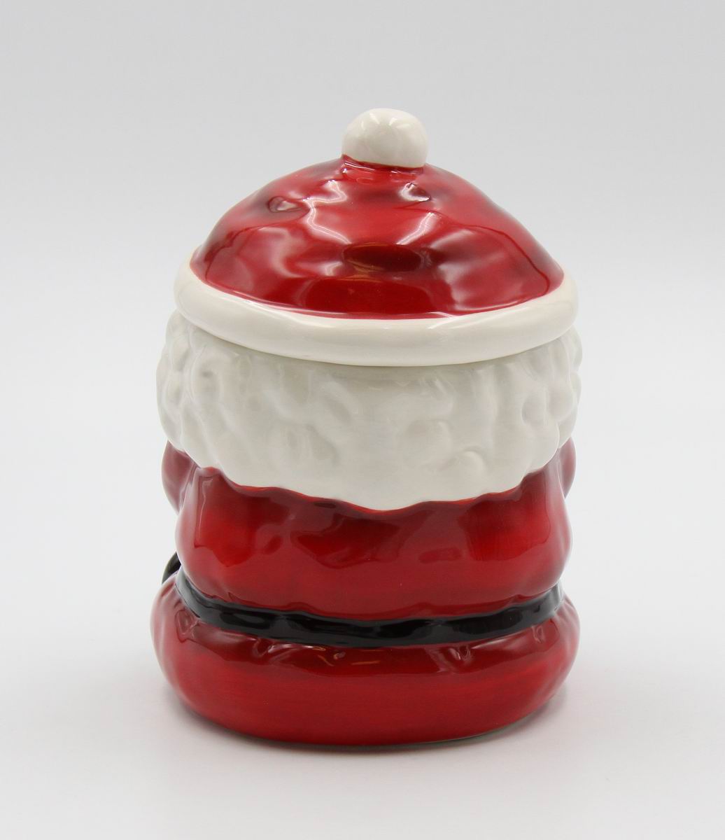 Ceramic Santa With Gingerbread Man Candy Jar, Home D&#xE9;cor, Gift for Her, Gift for Mom, Kitchen D&#xE9;cor, Christmas D&#xE9;cor