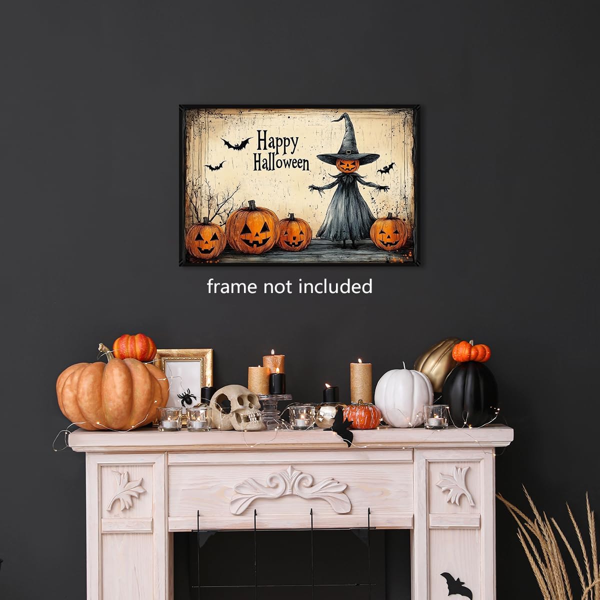 Happy Halloween Witch Canvas Wall