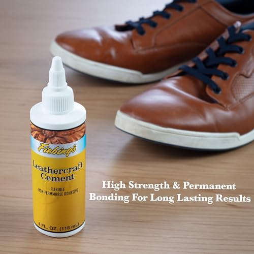 4 oz Leather Glue Adhesive - Quick Drying, High Strength, Flexible, Permanent Bonding Leather Repair for Jackets, Shoes, Furniture, Purse - Non-Toxic &#x26; Non-Flammable