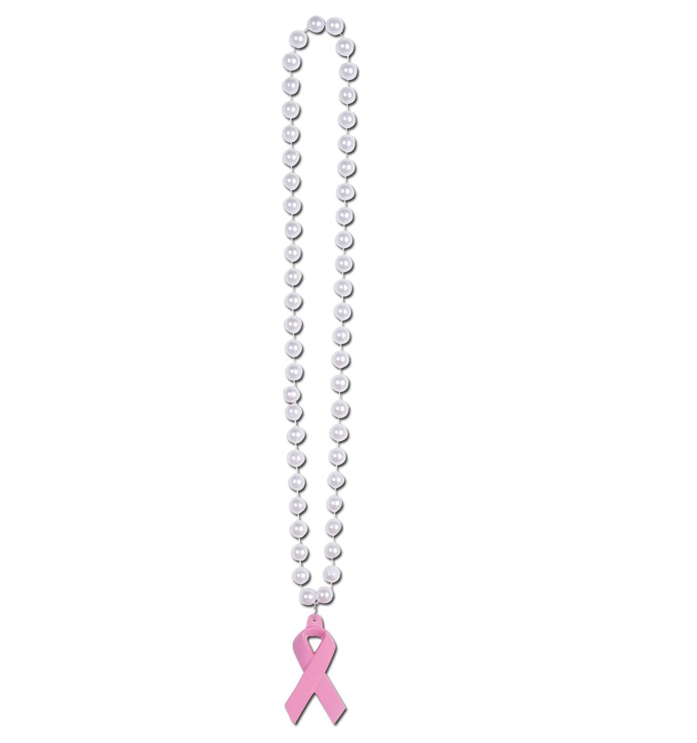 Party Central Club Pack of 12 Pink Breast Cancer Awareness Ribbon Medallion Necklace Party Favors 40&#x22;