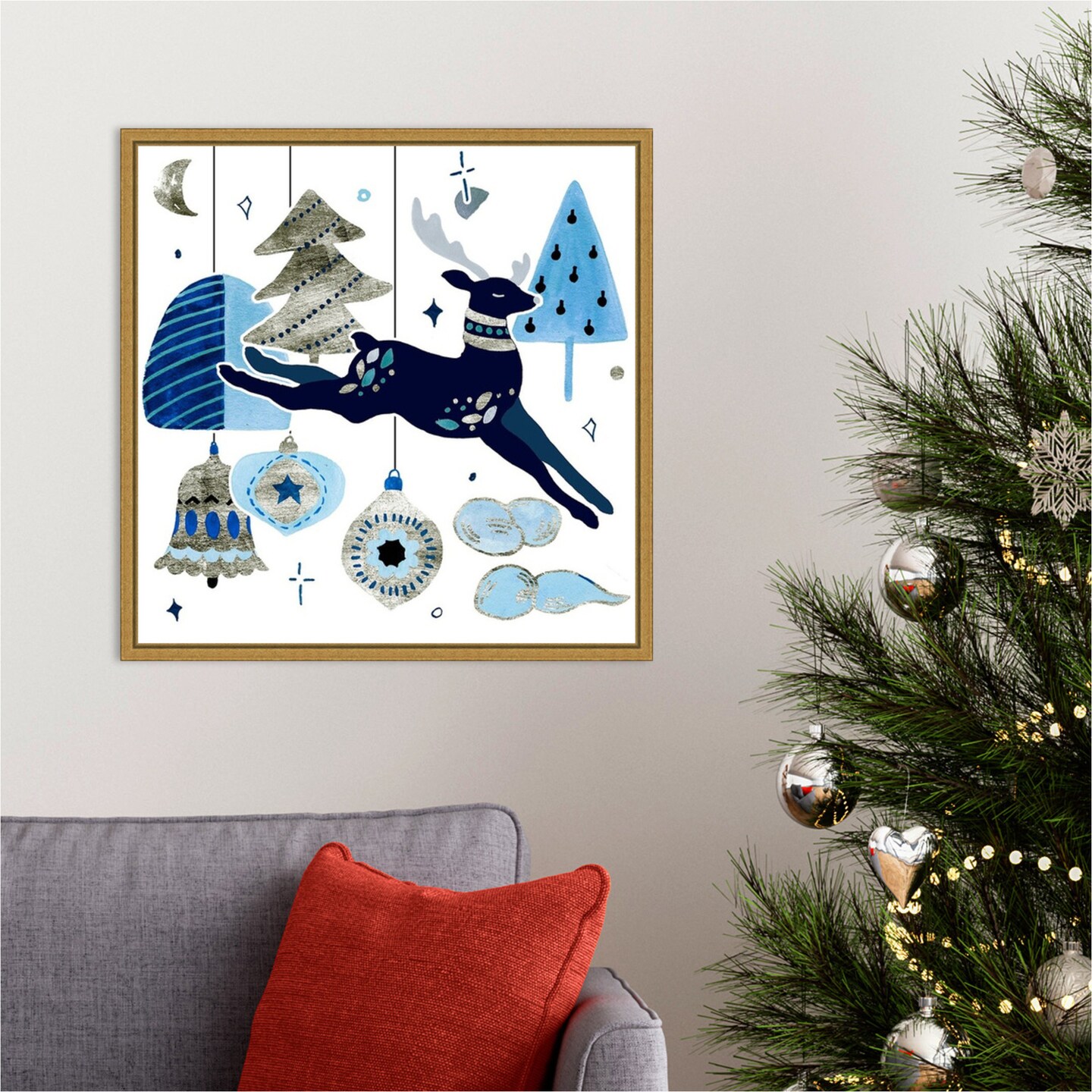Goodnight Reindeer I by Melissa Wang Framed Canvas Wall Art