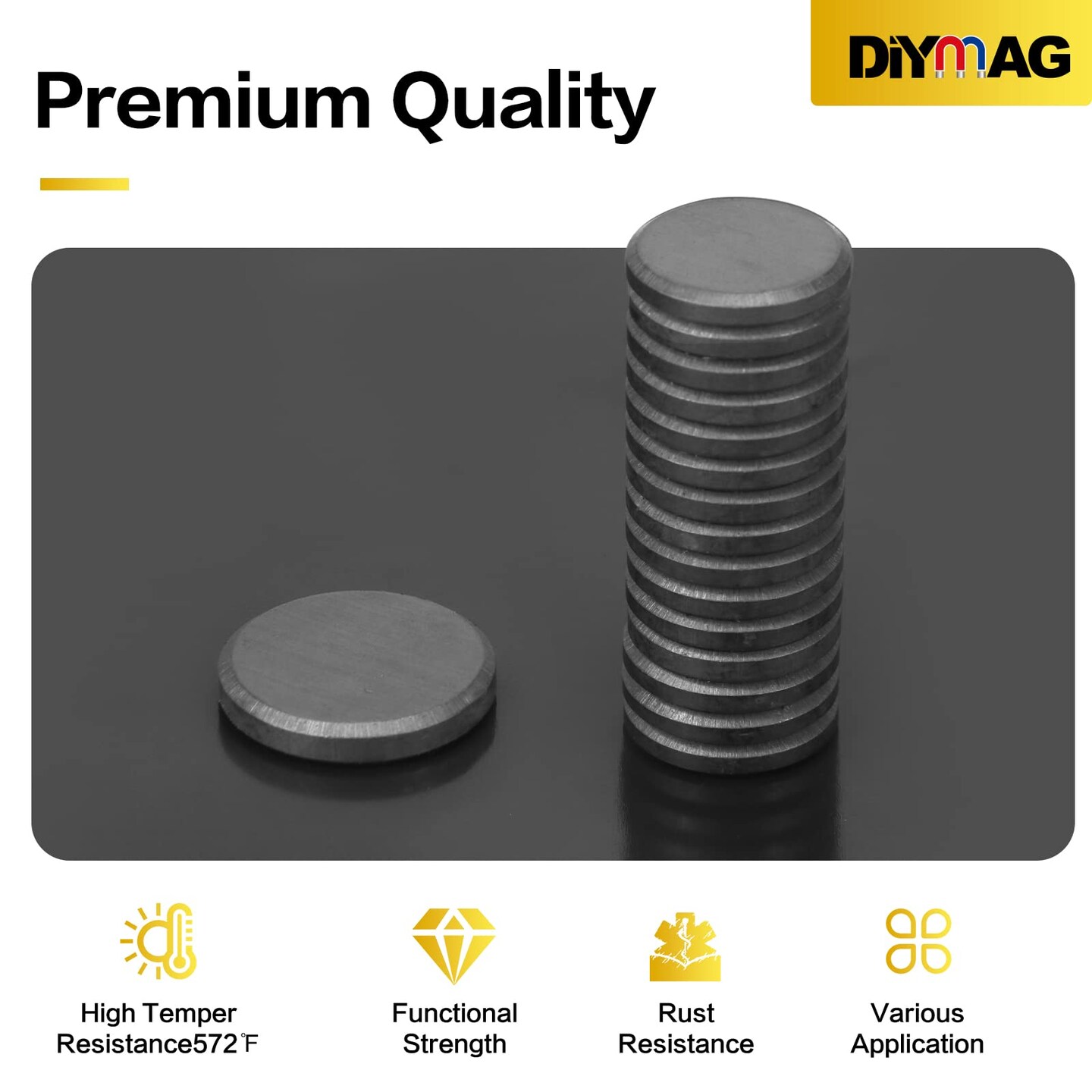 90 Pieces Strong Magnets for Crafts with Adhesive Backing,Ceramic Magnets Small Round Circle Magnets for Refrigerator, Craft Hobbies, Science Projects &#x26; School Notice Boards (Black,0.7 * 0.12inch)