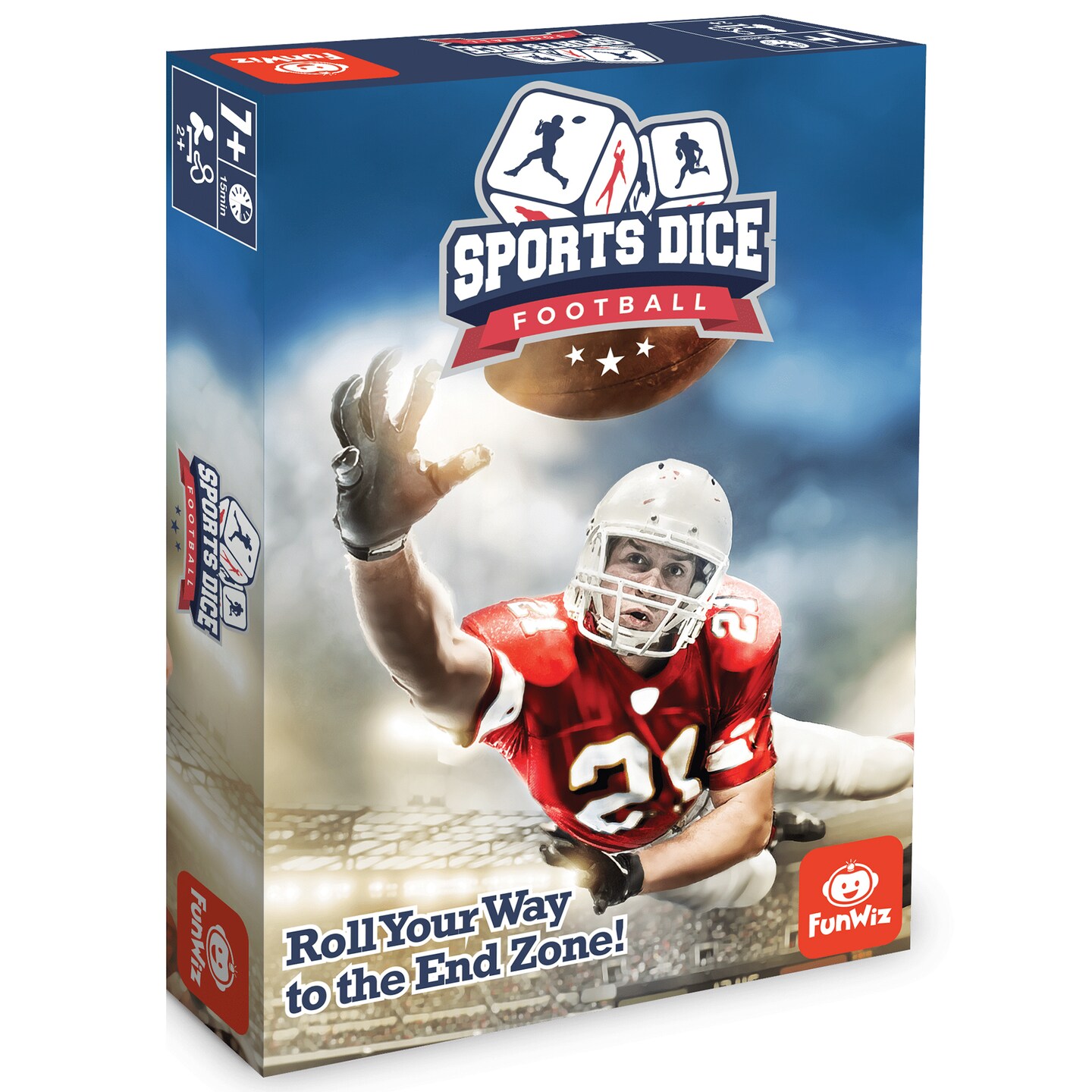 FoxMind Games: Sports Dice, Football, Roll Your Way to the End Zone, Easy to Learn, Fun to Play, Play with Up to 4 Players, For Ages 7 +