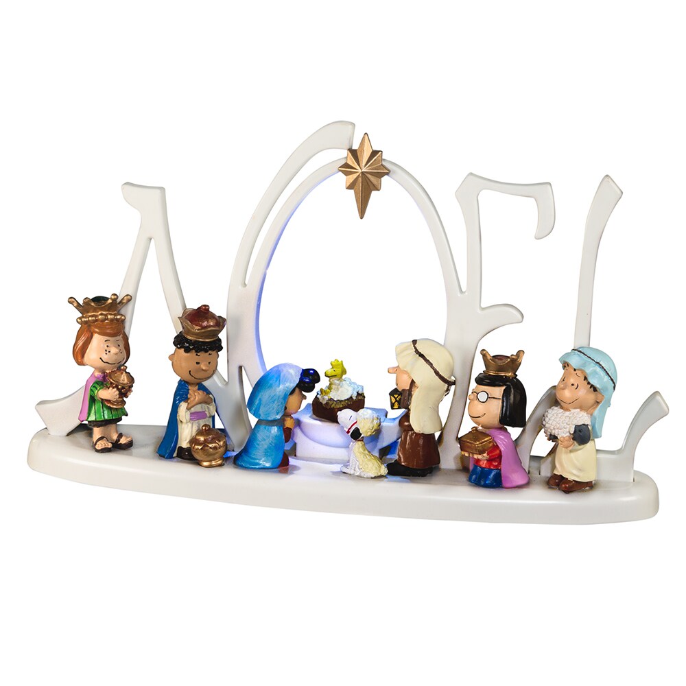 10&#x22; Peanuts&#xA9; Battery-Operated LED Lighted Nativity Scene