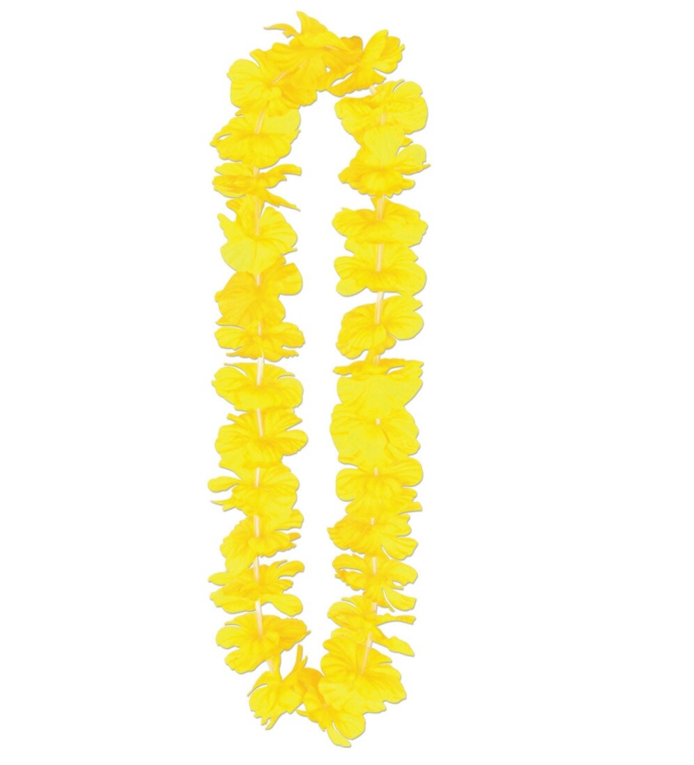Party Central Club Pack of 12 Hawaiian Luau Yellow Tropical Beach Party Flower Lei Necklaces 36&#x22;
