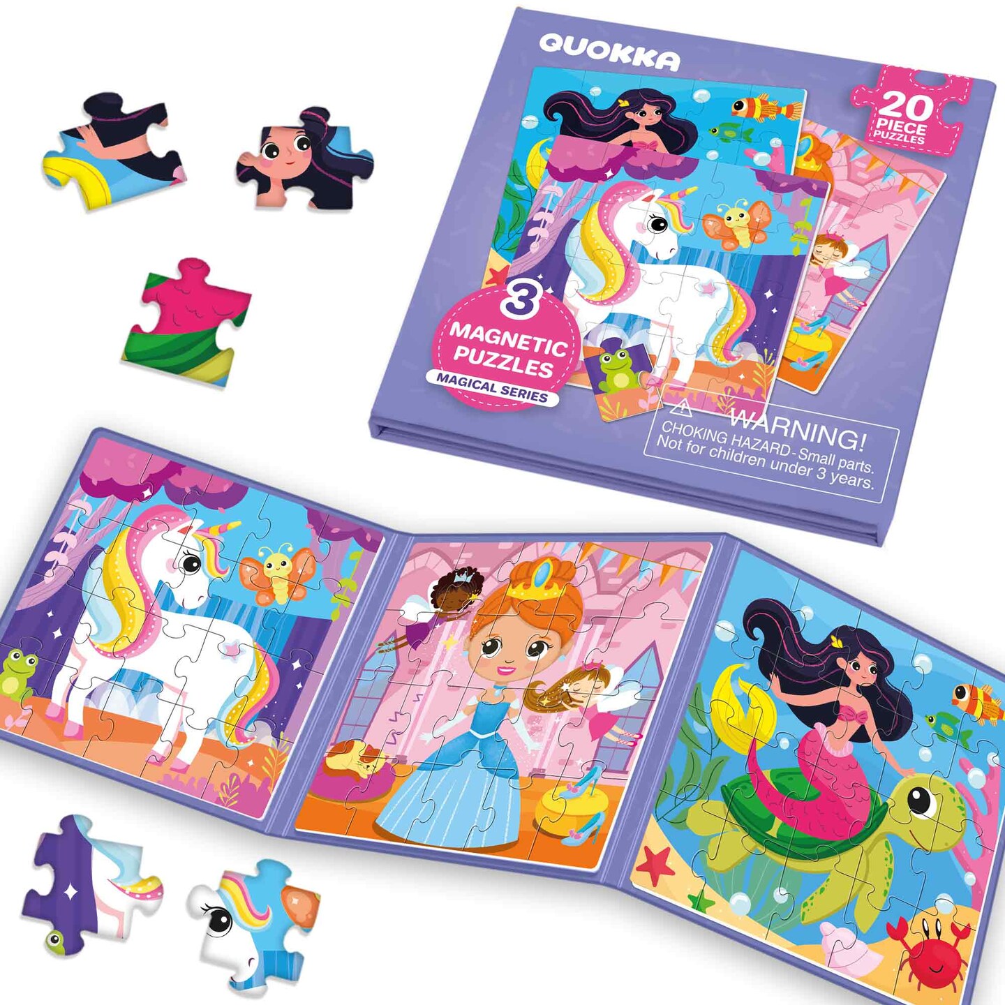 NH☆３kids Magnetic Puzzles 3x20 Pcs Puzzles for Kids | Unicorn | Michaels