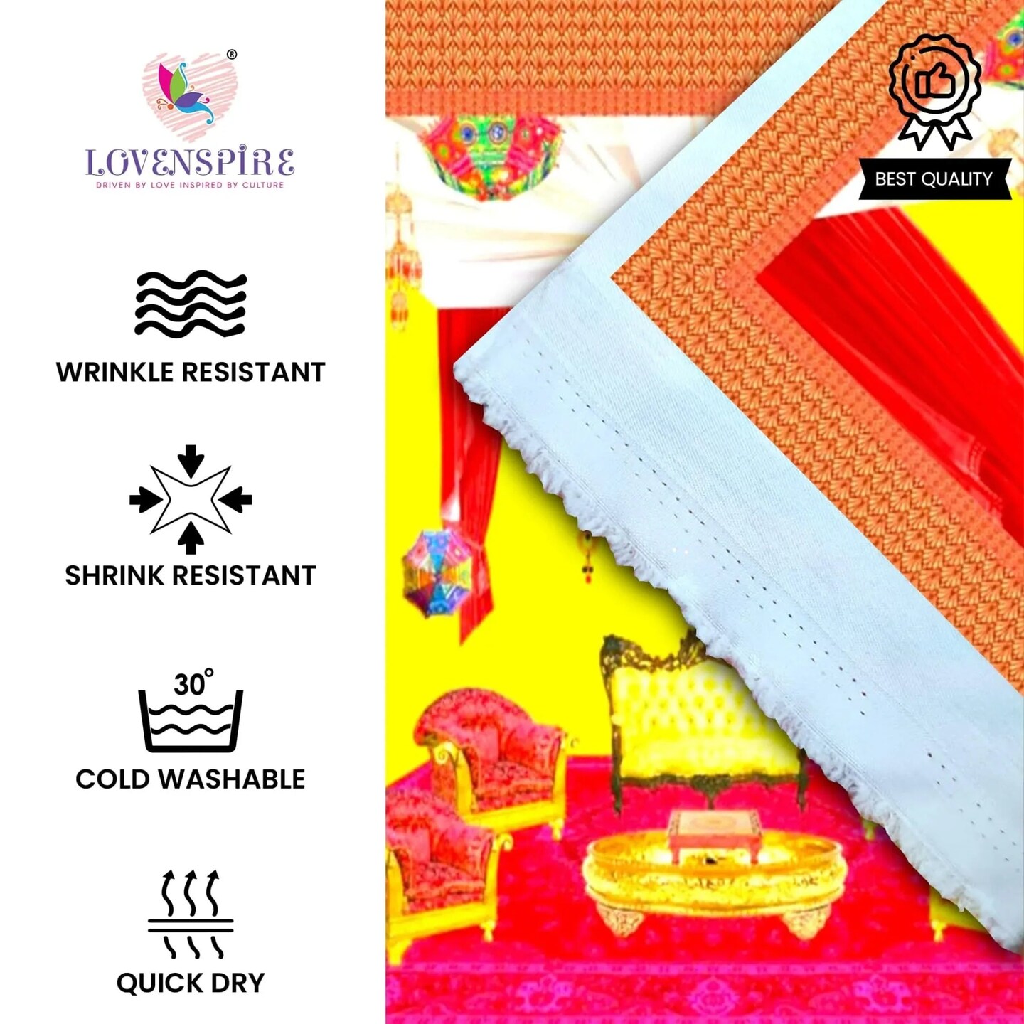 Haldi Ceremony Backdrop Indian Traditional Cloth 5x8 Feet Backdrop Haldi Banner Indian Wall Art Photo Decor Banner Indian Wedding Backdrop Decorative Cloth Haldi Stage Decor