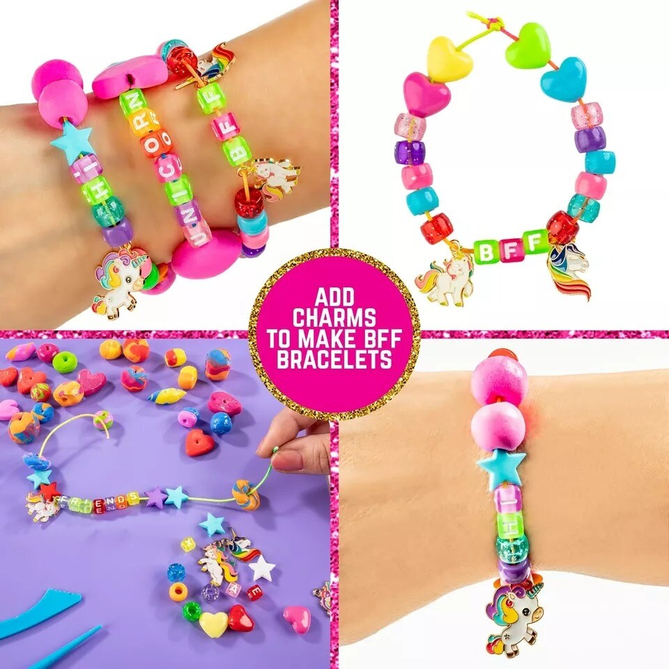Unicorn Charms and Clay Bracelet Kit, Bracelet Making Kit for Girls