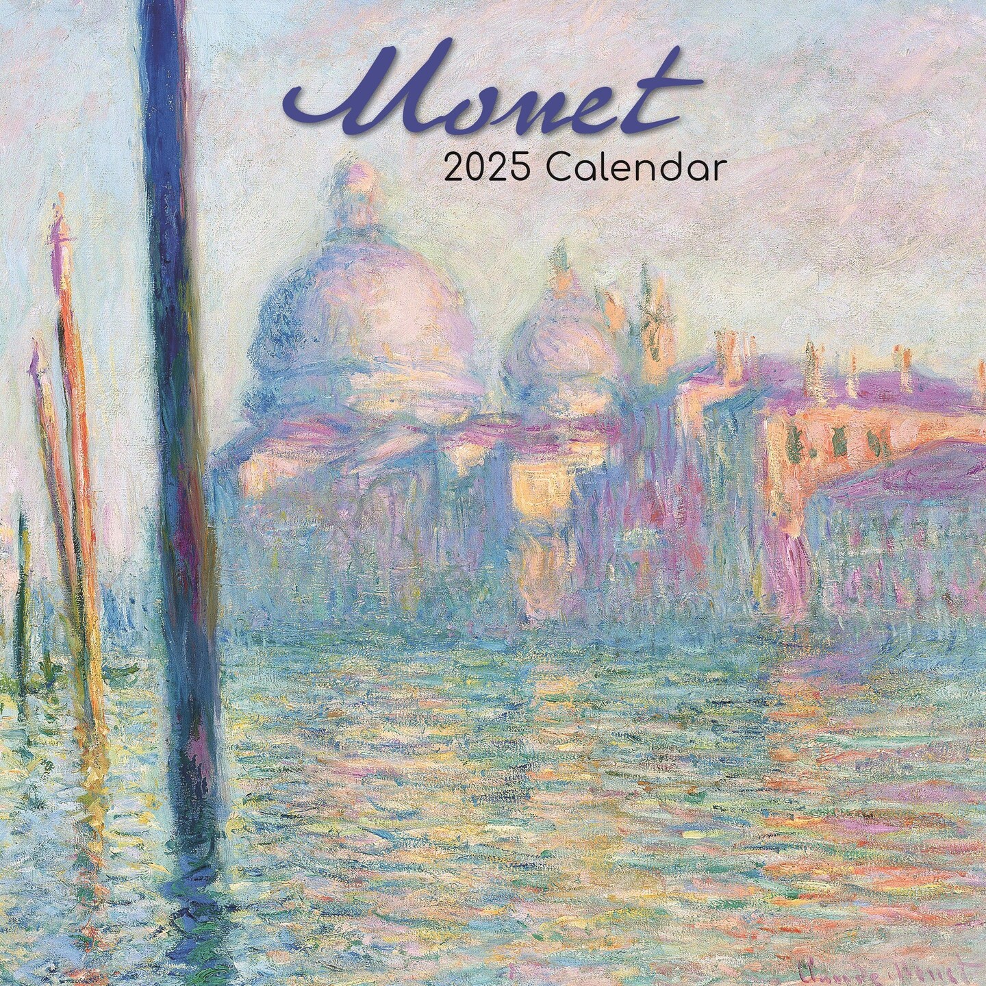 The Gifted Stationary 2025 Square Wall Calendar, Monet, 16-Month Arts &#x26; Antiques Theme Hanging Calendar with 180 Reminder Stickers, Month Planner for Home, or Creative Spaces, 12x12 In