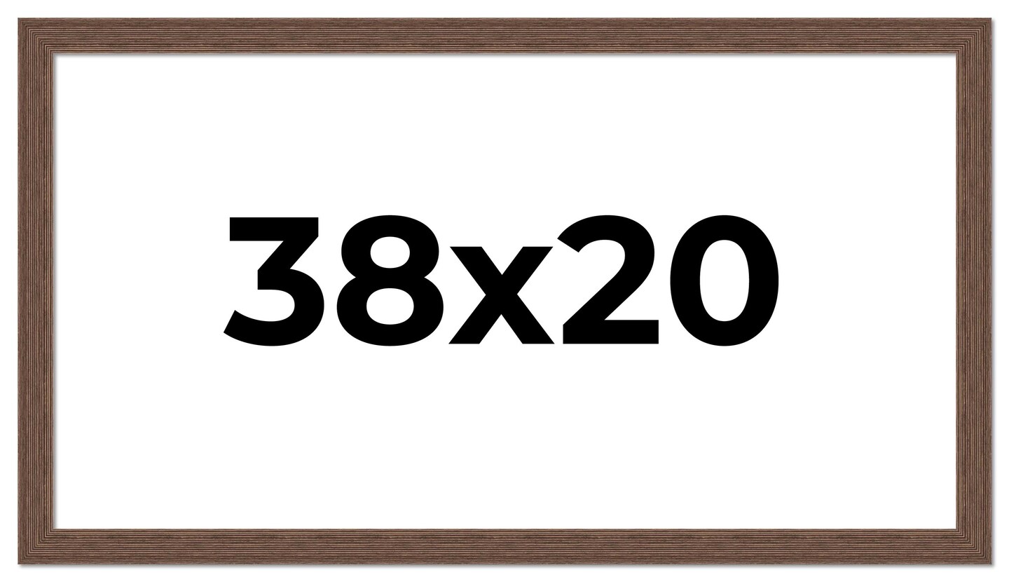 38x20 Wide Barnwood Picture Frame with UV-Resistant Acrylic &#x26; Acid Free Backing, Available in 6 Paint Finishes - Grey, Brown, White, and Black