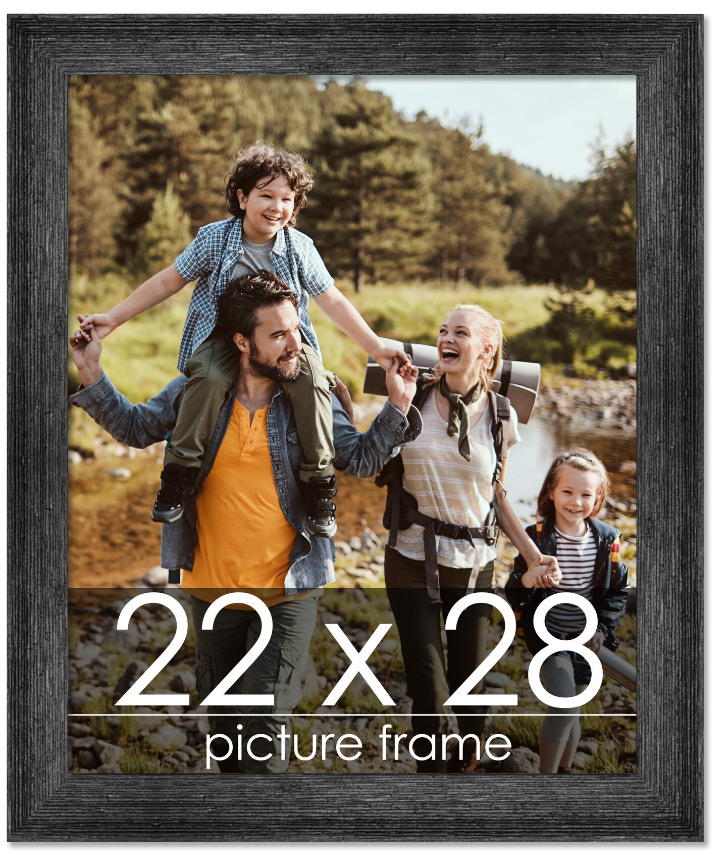 22x28 Wide Barnwood Picture Frame with UV-Resistant Acrylic & Acid Free Backing, Available in 6 Paint Finishes - Grey, Brown, White, and Black