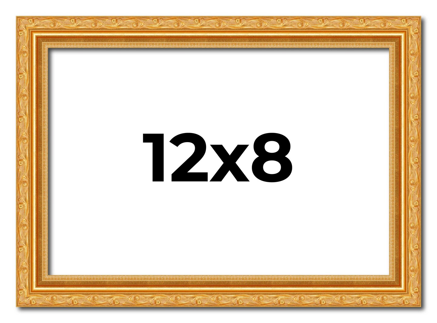 12x8 Solid Wood Antique Picture Frame with UV-Resistant Acrylic & Acid-Free Backing, Available in 4 Finishes: Bronze, Gold, Silver, and Gold with Black
