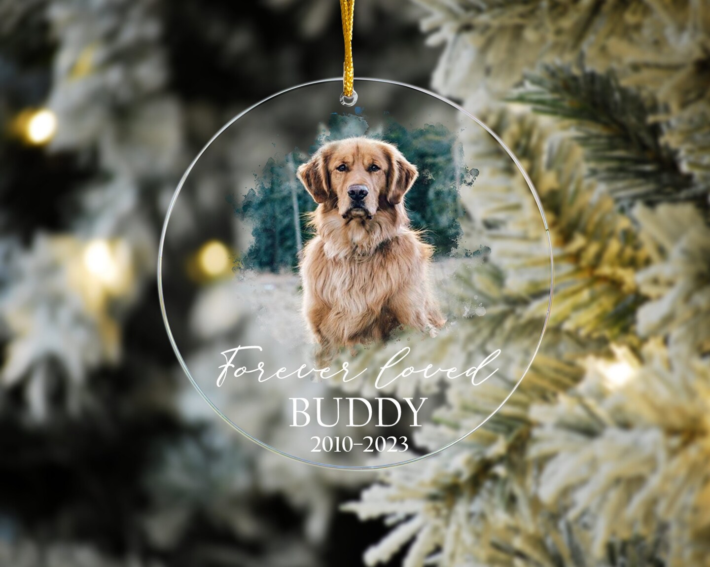 Custom Dog Photo Ornament Dog Memorial Ornament Personalized Dog Ornament Forever Loved Dog Ornament Pet Loss Keepsake MC0007 MakerPlace by Michaels