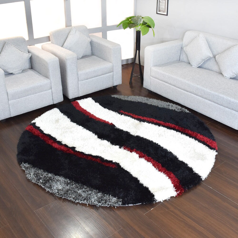 Rugsotic Hand-Tufted Shag Area Rug Multicolor Polyester 5X7 K00029 Soft Plush