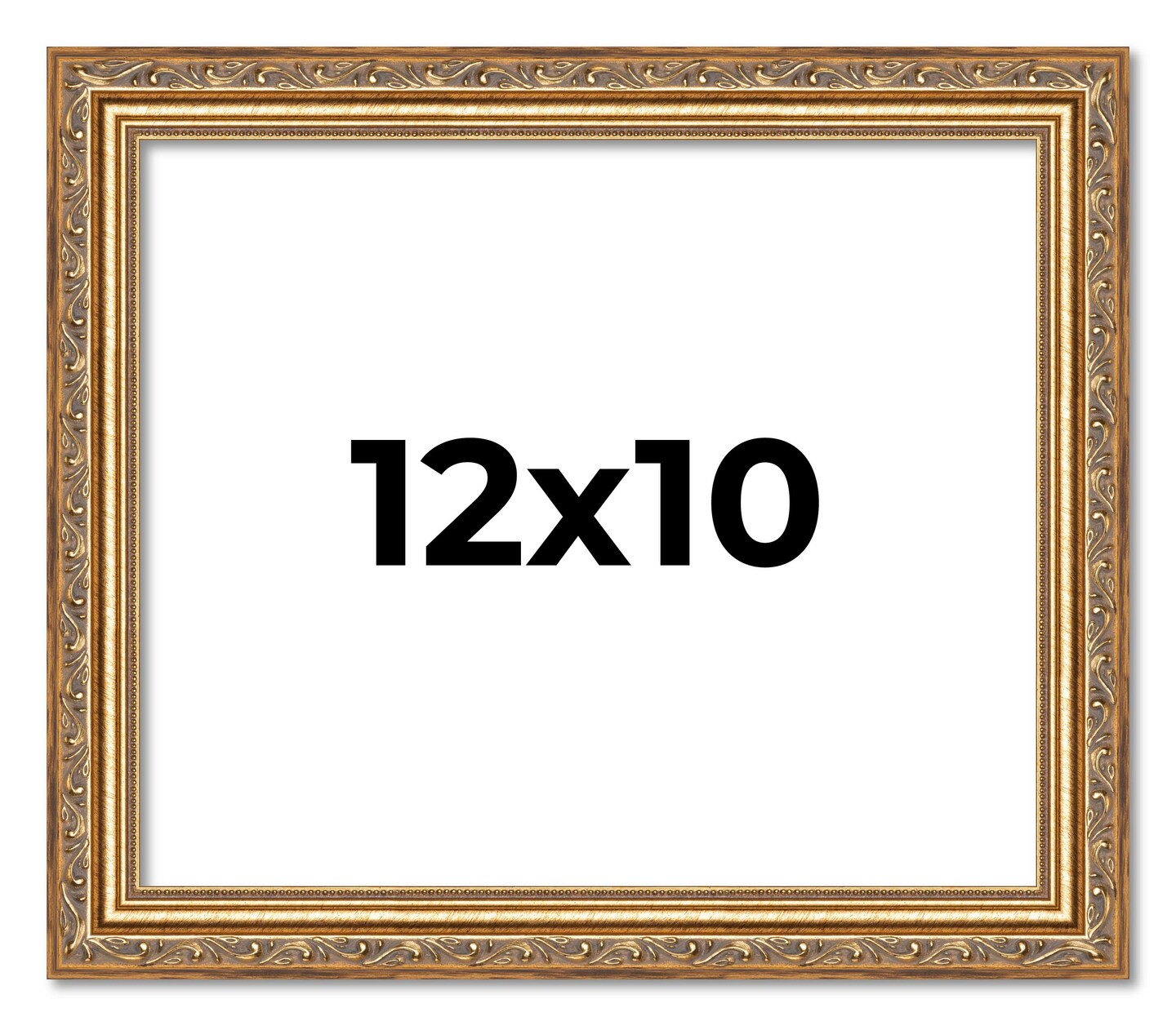 12x10 Solid Wood Antique Picture Frame with UV-Resistant Acrylic & Acid-Free Backing, Available in 4 Finishes: Bronze, Gold, Silver, and Gold with Black