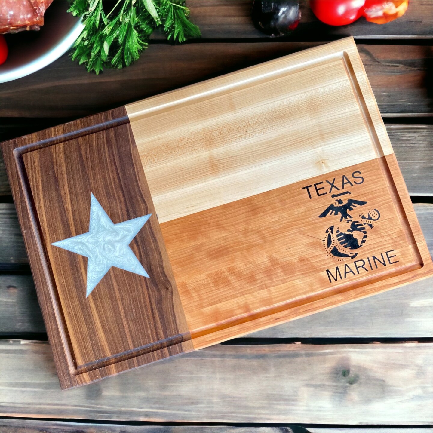 Personalized Texas Flag Cutting Board, State Chopping Block, Fathers Day Gift for Husband, Birthday Gift for Dad, BBQ Chopping Block 376168747379621891