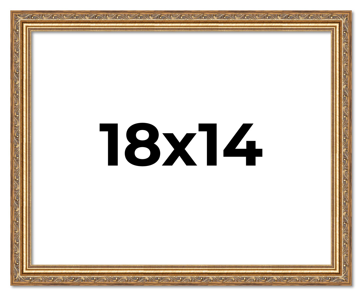 18x14 Solid Wood Antique Picture Frame with UV-Resistant Acrylic &#x26; Acid-Free Backing, Available in 4 Finishes: Bronze, Gold, Silver, and Gold with Black