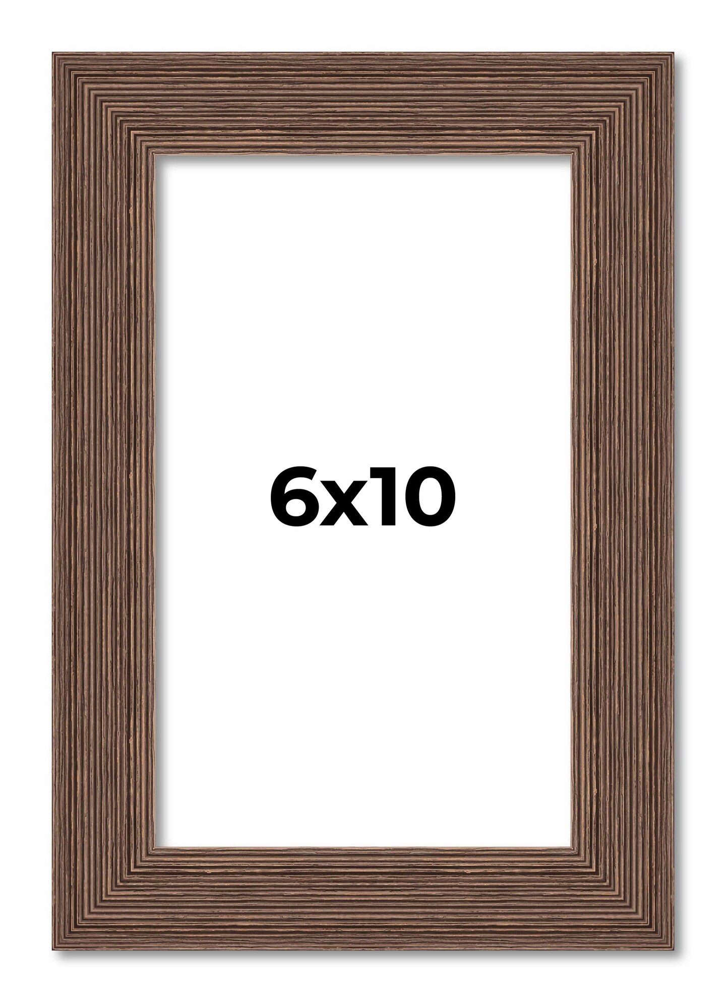 6x10 Wide Barnwood Picture Frame with UV-Resistant Acrylic & Acid Free Backing, Available in 6 Paint Finishes - Grey, Brown, White, and Black