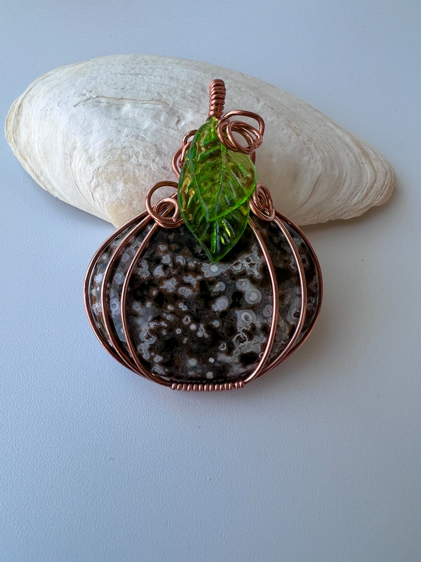 2024 Jasper Pumpkin Necklace, Pumpkin Jewelry, Crystal Necklace, Wire Wrapped Pendant