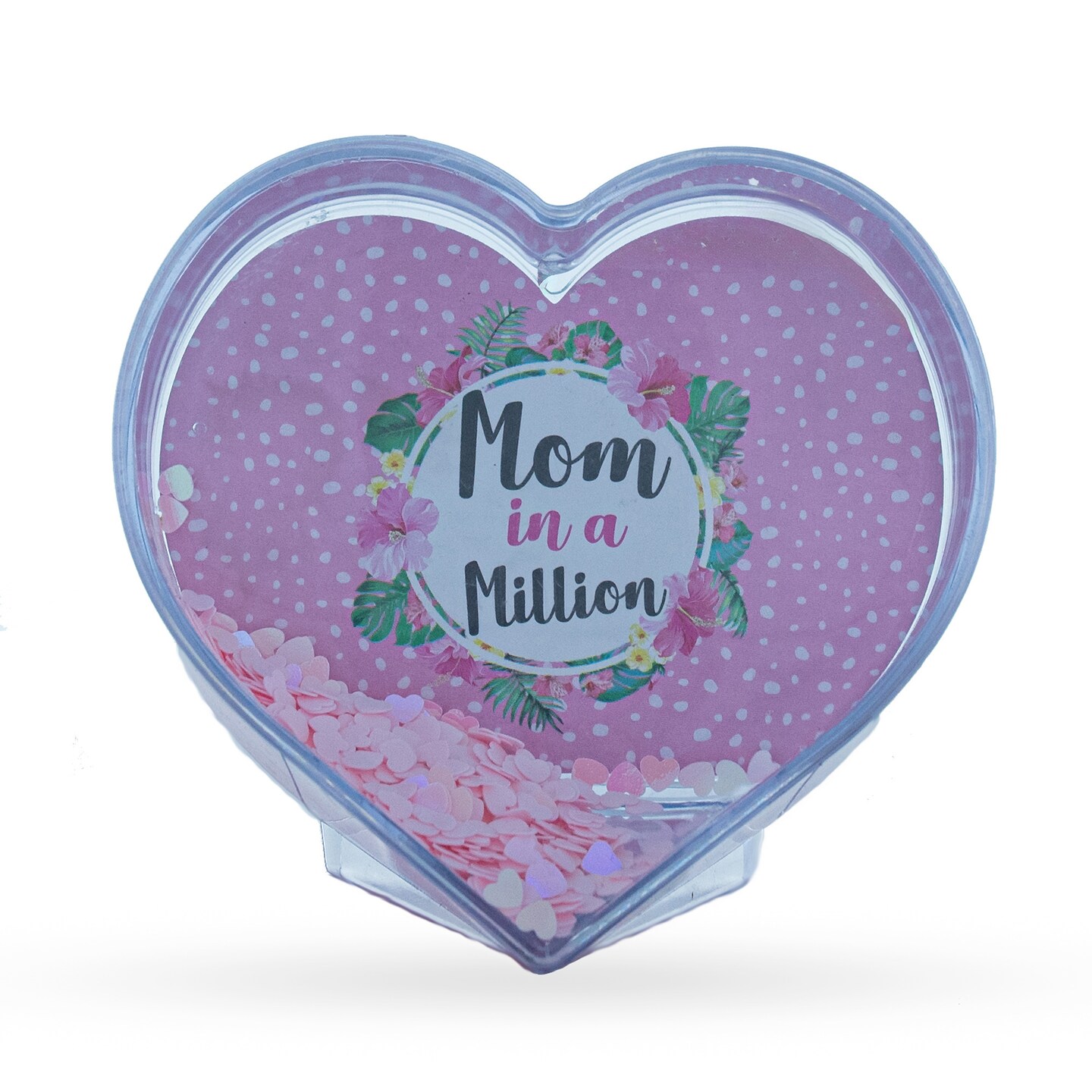 Mother&#x27;s Day Love in a Heart: Clear Plastic Water Globe Picture Frame