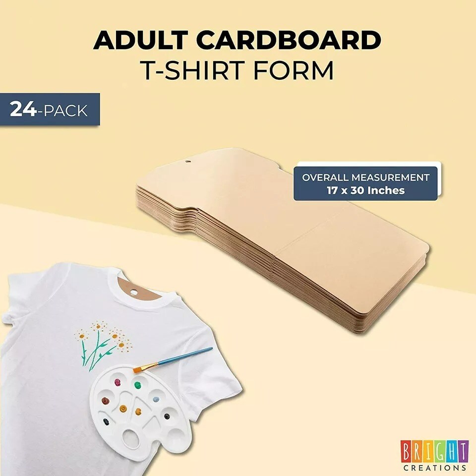 Adult Cardboard Shirt Form, Arts and Crafts Supplies (17 x 30 in, 24 Pack) Brown