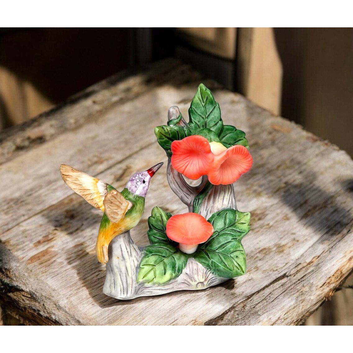 Ceramic Hummingbird Figurine 3" Hummingbird Decor Bird Watcher