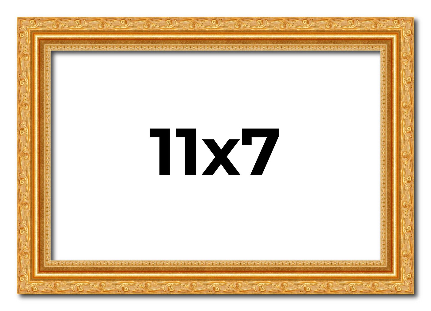 11x7 Solid Wood Antique Picture Frame with UV-Resistant Acrylic & Acid-Free Backing, Available in 4 Finishes: Bronze, Gold, Silver, and Gold with Black